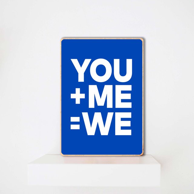 Деревянный Постер You+Me Blue А5