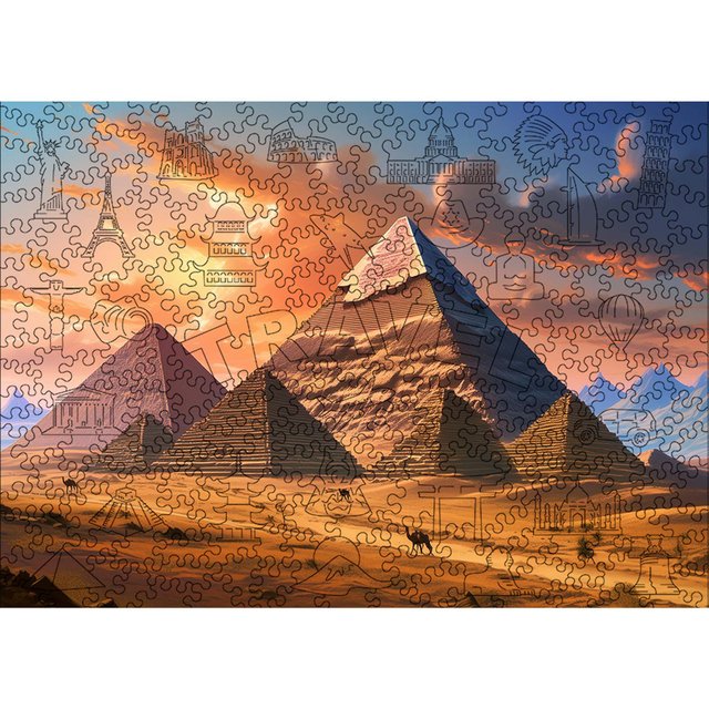 Фигурный деревянный пазл Египетские пирамиды L