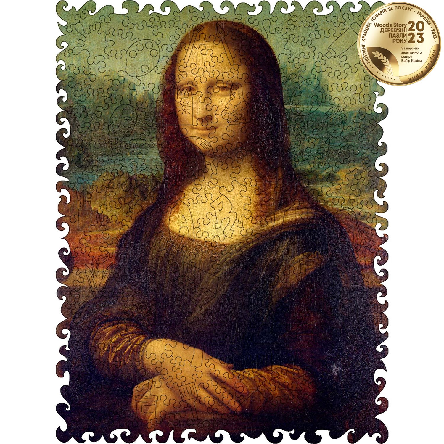 Деревянный пазл Мона Лиза (Леонардо да Винчи) L