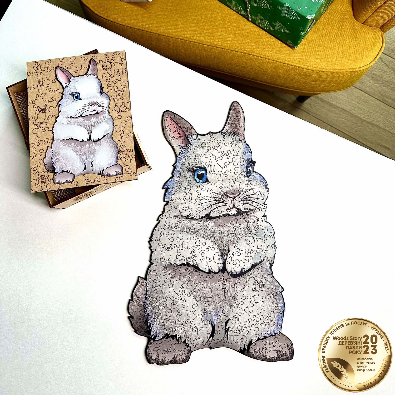 Фігурний дерев'яний пазл Кролик (Кролик Перемоги) L
