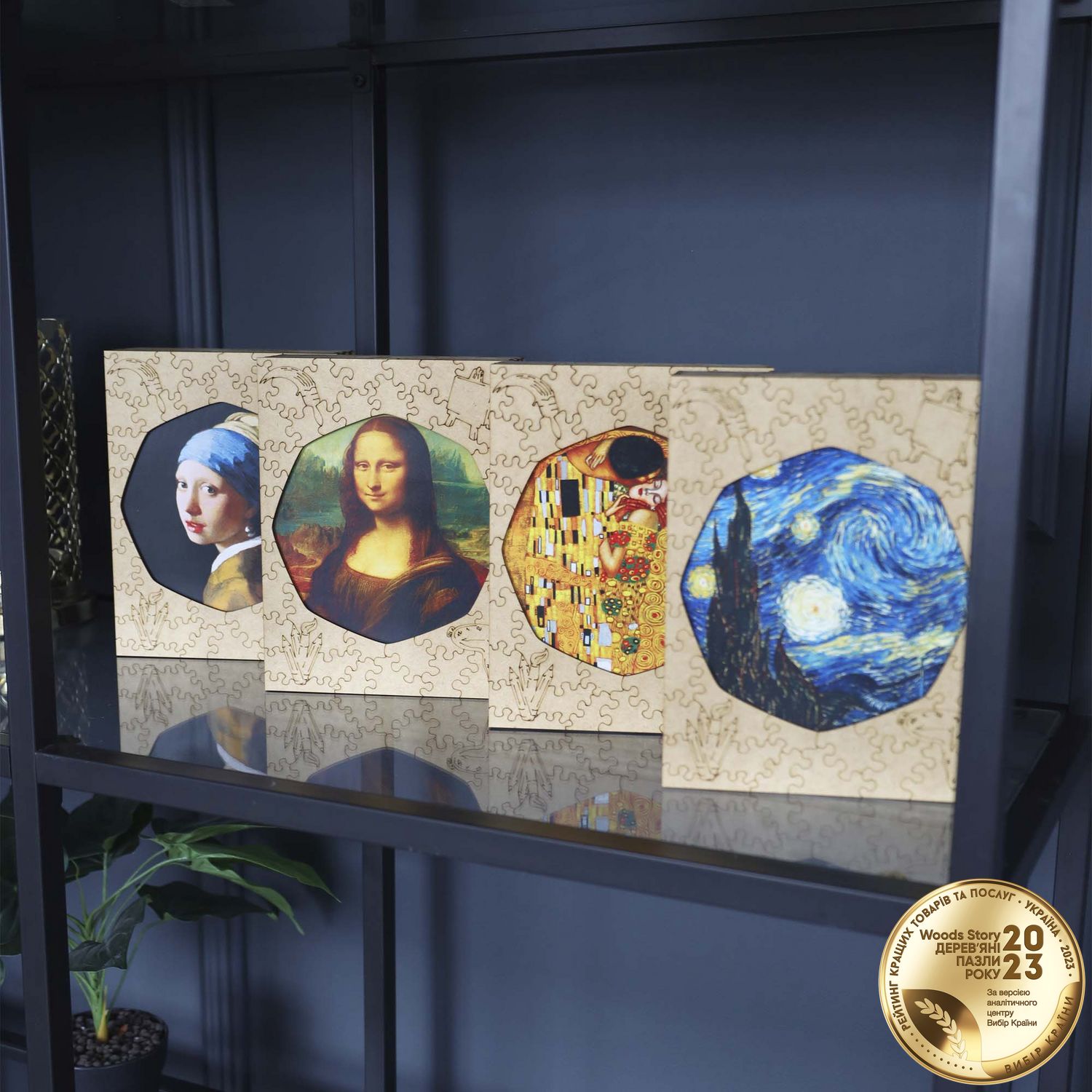 Фигурный деревянный пазл Мона Лиза (Леонардо да Винчи) XL