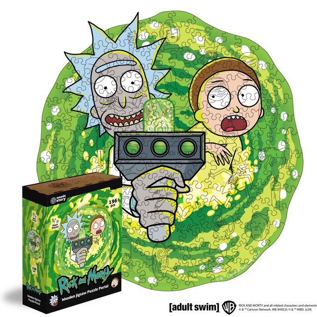 Фигурный деревянный пазл Rick & Morty™ Портал XL