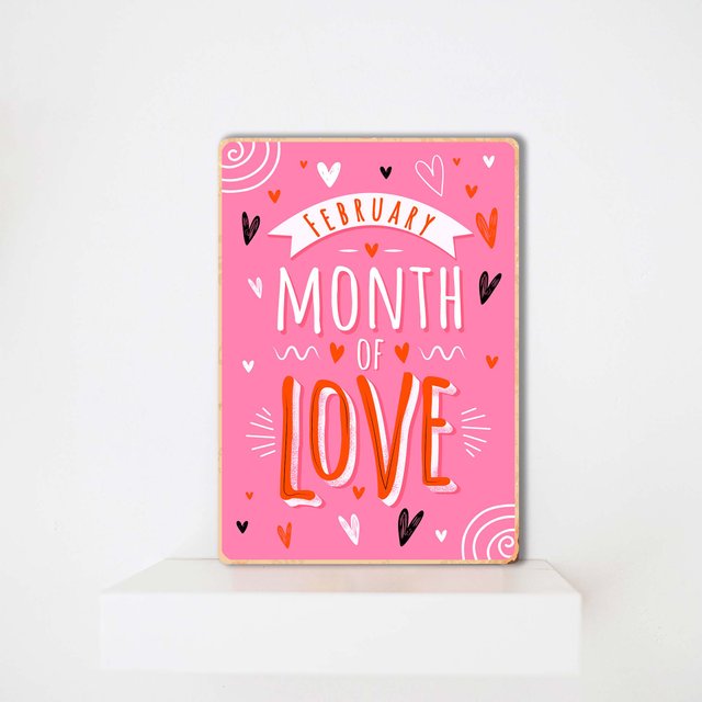 Деревянный Постер Month of love А5
