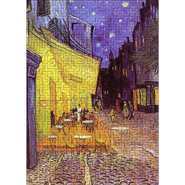 Деревянный пазл-лабиринт Ночная терраса кафе (Винсент ван Гог) L