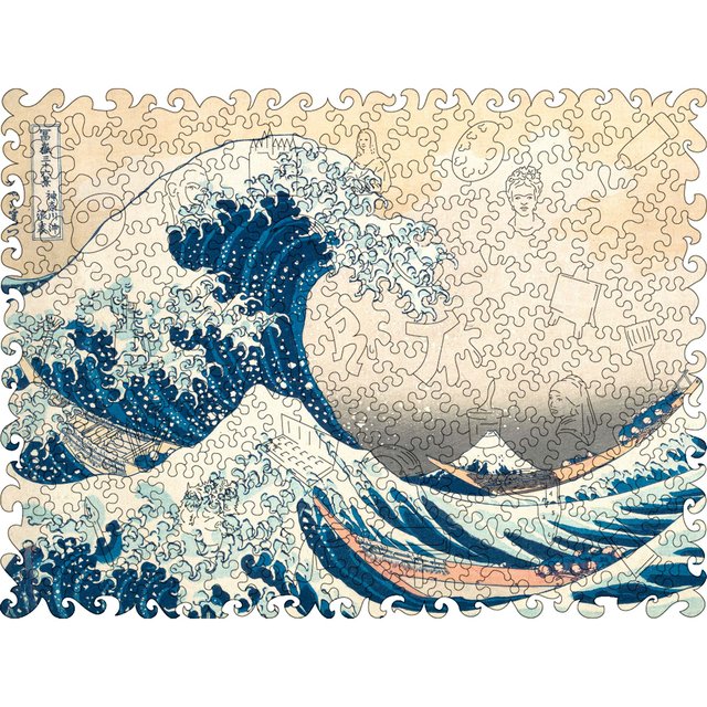 Деревянный пазл Большая волна в Канагаве (Хокусай) L